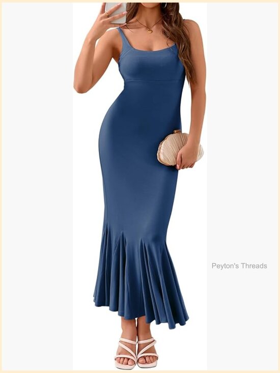 Dresses & Skirts - Sleeveless Spaghetti Strap Mermaid Bodycon Maxi Formal Evening Dress